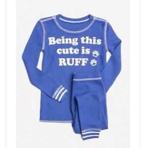 PJ SALVAGE Pajama Set Long Sleeve Dog Lovers PJs NWT Unisex Size 14 Royal Blue